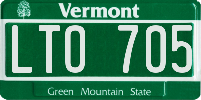 VT license plate LTO705