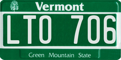 VT license plate LTO706