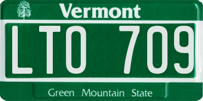 VT license plate LTO709