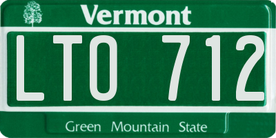 VT license plate LTO712