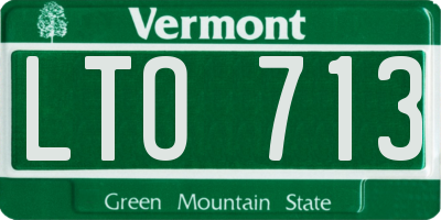 VT license plate LTO713
