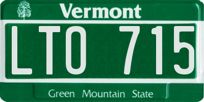 VT license plate LTO715