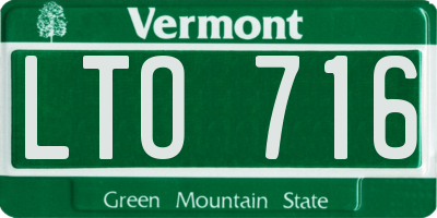 VT license plate LTO716
