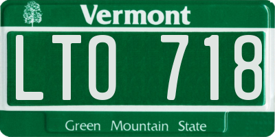 VT license plate LTO718