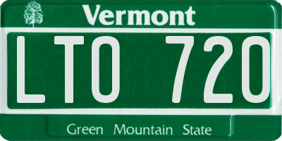 VT license plate LTO720