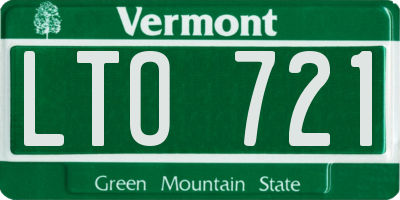 VT license plate LTO721