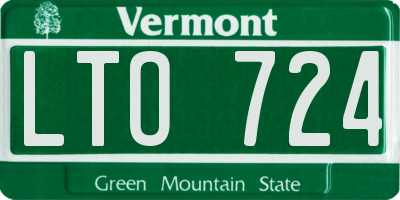 VT license plate LTO724