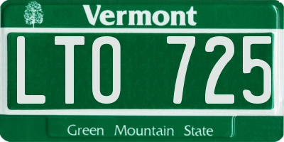 VT license plate LTO725