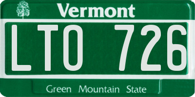 VT license plate LTO726