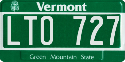 VT license plate LTO727
