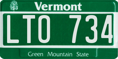 VT license plate LTO734