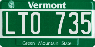 VT license plate LTO735