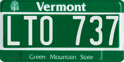 VT license plate LTO737
