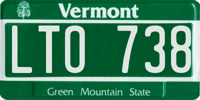 VT license plate LTO738