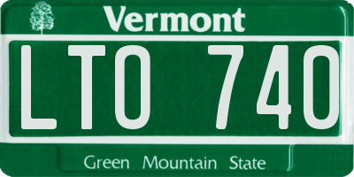 VT license plate LTO740