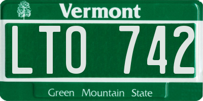 VT license plate LTO742