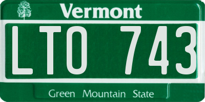 VT license plate LTO743