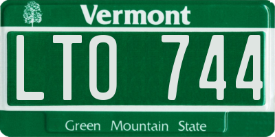 VT license plate LTO744