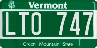 VT license plate LTO747
