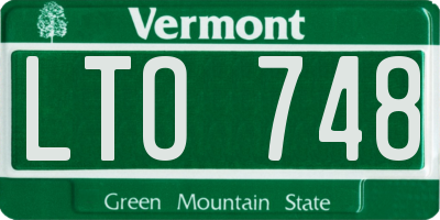 VT license plate LTO748