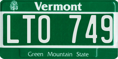 VT license plate LTO749