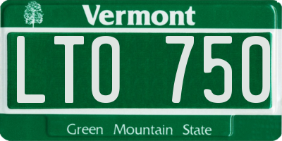 VT license plate LTO750