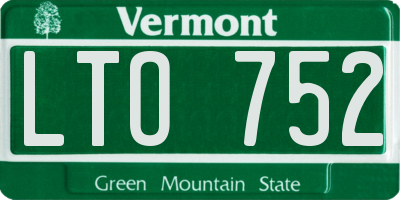 VT license plate LTO752