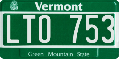 VT license plate LTO753