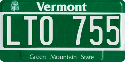 VT license plate LTO755