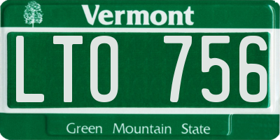 VT license plate LTO756
