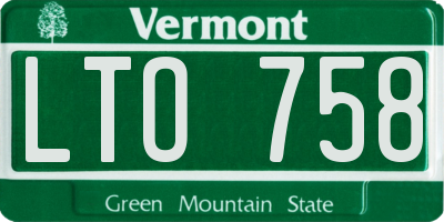 VT license plate LTO758