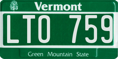 VT license plate LTO759