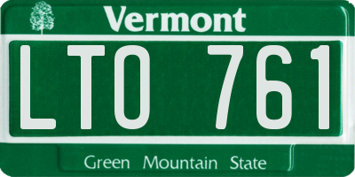 VT license plate LTO761