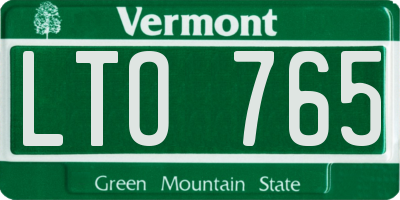 VT license plate LTO765