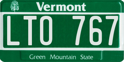 VT license plate LTO767
