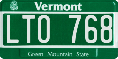 VT license plate LTO768