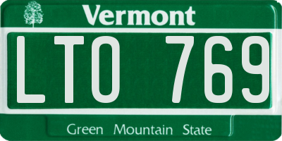 VT license plate LTO769