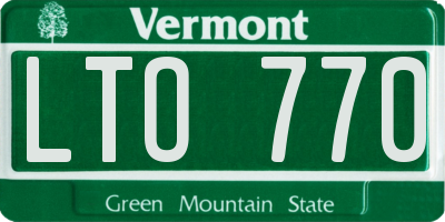 VT license plate LTO770