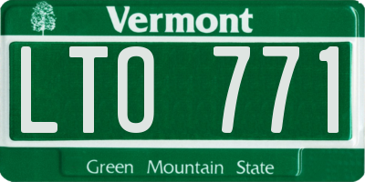 VT license plate LTO771