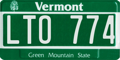 VT license plate LTO774