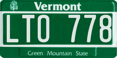 VT license plate LTO778