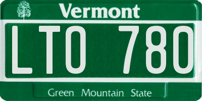 VT license plate LTO780