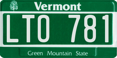 VT license plate LTO781