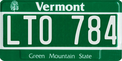 VT license plate LTO784