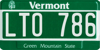 VT license plate LTO786