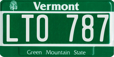 VT license plate LTO787
