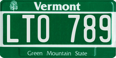 VT license plate LTO789
