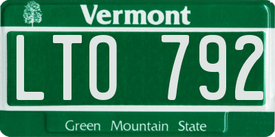 VT license plate LTO792
