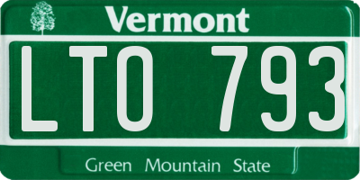 VT license plate LTO793