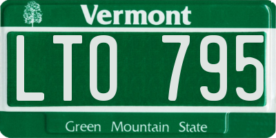 VT license plate LTO795